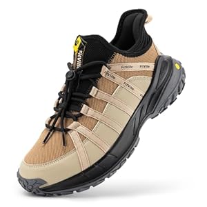 FitVille Wide Slip on Shoes for Men Walking Hiking Shoes Outdoor Trekking Loafer Arch Support | Slip Resistant | Wide Toe Box