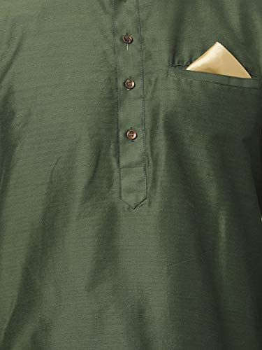 Image of VASTRAMAY Men's Black Cotton Blend Kurta and Pyjama Set