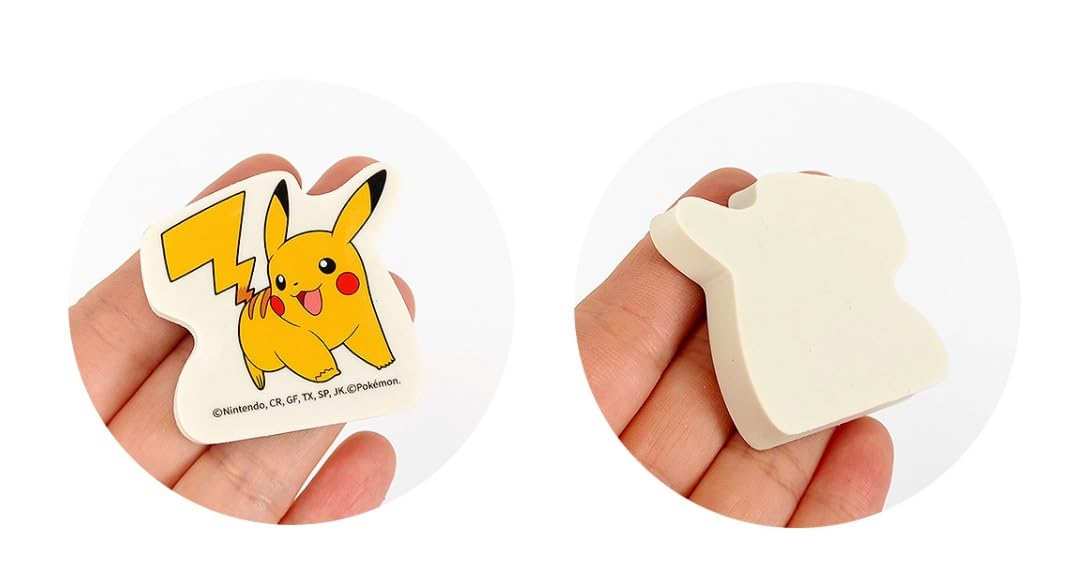 Pikachu Eraser Set, 6 Count, White, M - Image 4