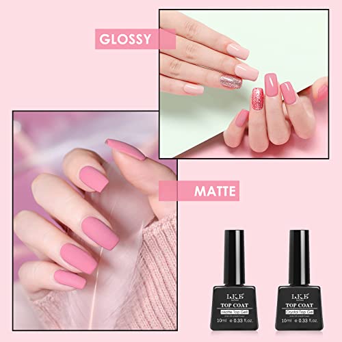 LKE Gel Nail Polish Kit with 72W UV LED Nail Lamp,6 Colors Gel Polish Set with Lamp Starter Kit, Pink Nude Soak Off with Base and Glossy & Matte Top Coat Nail Art DIY Manicure Salon and Home for Women - Image 6