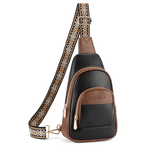 SENDEFN Crossbody Bags for Women Leather Sling Backpack Fanny Pack Chest Bag Casual Daypacks Travel Shopping