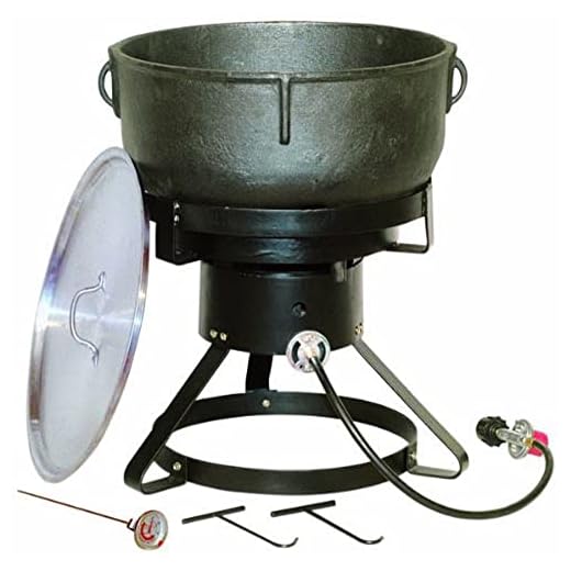 King Kooker 1740 17-1/2-Inch Outdoor Cooker with 10 Gallon Cast Iron Jambalaya Pot Package