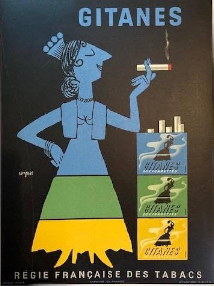 GITANES ・ジタン1953年 未使用リト　SAVIGNAC/サヴィニャック Amazon.co.jp: GITANES ジタン1953年 リト SAVIGNAC