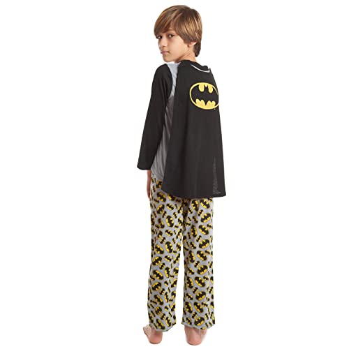 Dc Comics Justice League Batman Toddler Boys Pajama Shirt And Pants Detachable Cape Sleep Set Gray 4T #TOP1