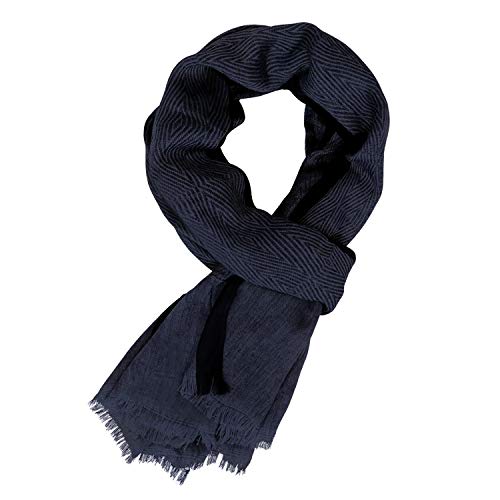 DAMILY Mode Hommes Écharpe Automne Hiver Foulard Noir Bleu Marine (Bleu Marine)