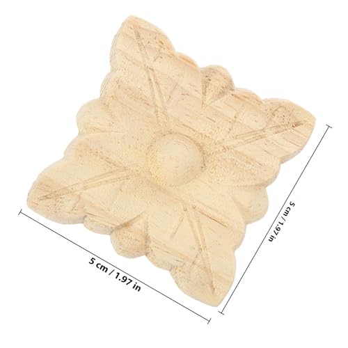 BESPORTBLE 12 Piezas de Apliques Decorativos de Madera Tallada 5X5 CM para Muebles Puertas y Camas Estilo Europeo Elegante Ideales para Decoración del Hogar