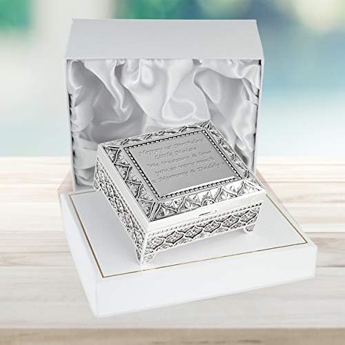 Girl's 1st Birthday Gift, Girl's 1st Birthday Silver Plated Trinket Box in a Satin Lined Presentation Box, Girl's First Birthday Gift Idea