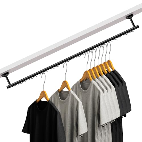 Wonderjune Closet Rail Hanging Closet Rod Ceiling Clothes Rack Any...
