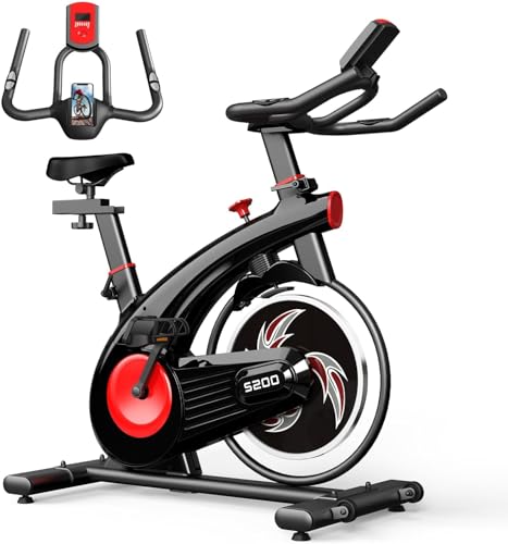 Image of Exercise Bike,Stationary Bikes for Home - Adjustable Workout Bike, Professional Exercise Bikes for Home, Efficient Workout Bike with Smartphone Mount & Digital Pulse Display