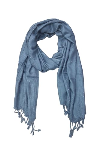 Image of Solid Sequin Stole with Tassels for Women & Men - Soft Lightweight Rayon Fabric | Available in 10+ Colours | 70 x 180 cm