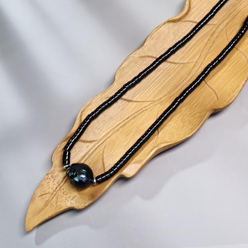 TIYO Mens Necklace Black Pearl Pendant Men’s Beaded Necklace for Men Jewelry Beach Surfer Necklaces for Fathers, Boyfriend, Husbands Gifts4