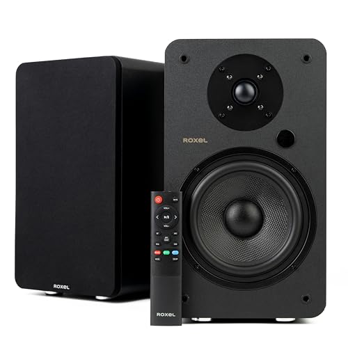 Roxel Onyx XL 120W Active Bookshelf Speakers, HiFi Stereo Wireless Speakers, BT 5.3, HDMI ARC,...