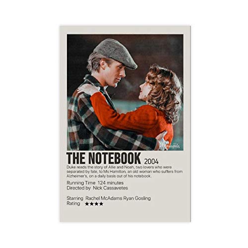 Poster vintage sur toile The Notebook 90s pour chambre à coucher, décoration sportive, paysage, bureau, décoration de chambre, cadeau, 30 × 45 cm, sans cadre Cover