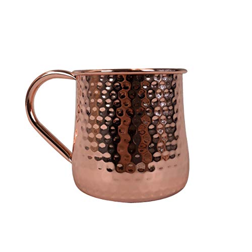 Root7 - Taza de cobre hecha a mano, diseño de Moscow Mule, vaso de acero inoxidable con acabado de cobre