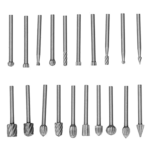 Set de 20 fresas rotativas de acero rápido miniatura 1