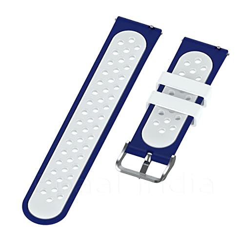 Image of Epaal 22mm Universal Silicone Strap with Flat Metal Buckle for all 22mm Smart Watches, Samsang Watch 3 45mm / Gear S3 Classic /Frontier /Huawei GT2 /Realme Watch 2 /2 Pro /S /S Pro