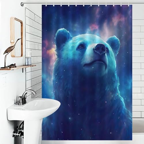Ours rideau de douche tissu polyester imperméable salle de bain - 6