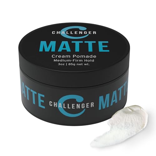 Challenger Men’s Matte Cream Pomade | Natural Shine Free Finish Product | Cle...