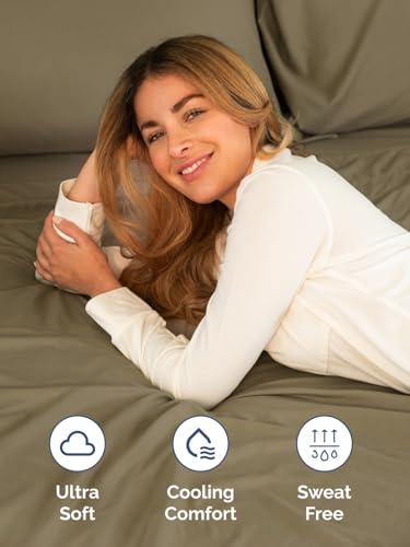 Image of Extra Deep Split King Fitted Sheet - Single Fitted Sheet Only - Khaki | Easily Fits 18 inch to 24 inch Mattress, Soft, Wrinkle Free, Breathable & Comfy, Extra Deep Pockets Hotel Luxury Fitted Sheet
