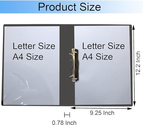 Image of 2D Ring Binder File| Durable Polyethylene File Folder Document for Professional Use| Holds Upto 250 Sheets (Light Grey, Pack of 4)