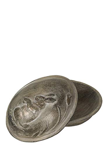 Rabbit Jewelry Dish/Ring Holder/Trinket Tray/Dresser Tray, Rustic Grey Rabbit Easter Egg Box