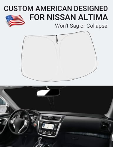 Image of Proadsy 2026 Upgrade Front Windshield Sun Shade Foldable Sunshade Protector Custom Fit 2013-2018 Nissan Altima Accessories