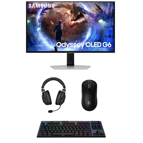 Image of Samsung LS27DG602SNXZA 27 inch G60SD Odyssey OLED QHD 360Hz Gaming Monitor with PRO-X-2-LIGHTSPEED Headset, G915 Keyboard, and PRO-X-2-SUPERLIGHT Mouse (2024)