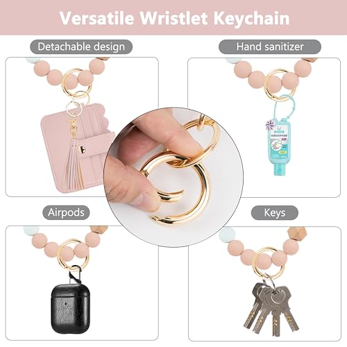Image of Wristlet Wallet for Women with Keychain - RFID Card Holder Small Wallet Wristlet with Key Ring