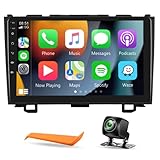 Car Stereo for Honda CRV 2007 2008 2009 2010 2011 with Wireless Apple Carplay, 9 Inch Touch Screen Android Car Radio with Backup Camera and External Microphone Support GPS Navigation