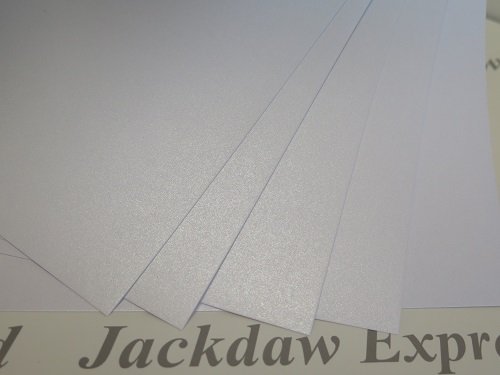Ice White Pearlescent Shimmer Card 300gsm 15xA4 2-Sided Cardmaking AM486