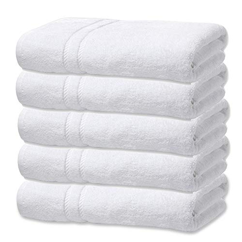 Kit 5 Toalhas de Banho Profissional Branca Santista Hotel/Salão Beleza