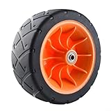 Photo Gallery ruota per carrello da giardino in poliuretano resistente, girevole a 360°, con cuscinetti per tutti i terreni, capacità 300 kg, compatibile con la maggior parte dei vagoni (nero/arancione), 20 x 7,5 Photo Gallery ruota per carrello da giardino in poliuretano resistente, girevole a 360°, con cuscinetti per tutti i terreni, capacità 300 kg, compatibile con la maggior parte dei vagoni (nero/arancione), 20 x 7,5