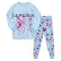 Ensemble 2 pièces Pyjama pour Garçons et Filles K-K pop D-Demon H-Hunters H-Huntrix T-Shirt et Pantalon vêtements de Nuit avec pour Enfants Pyjamas pour Filles Ensemble Halloween Carnaval Fête