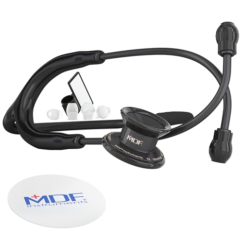 MDF Instruments, MD One® Stainless Steel Premium Dual Head Pediatric Stethoscope - All Black (MDF777C-BO)