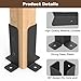 4 Pcs Adjustable Deck Post Anchor Brackets Kit - Fit 1.5x1.5, 2x2, 2x4, 4x4 Posts - Heavy Duty Half Column Black Support Base for Wood Fence Pergola Railing