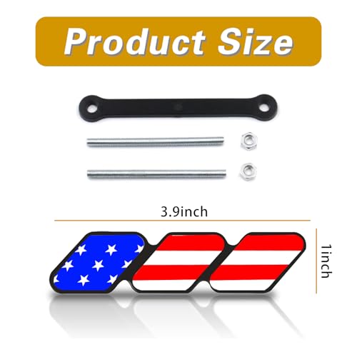 Image of ijuicy 1 PC TRD Tri-Color Grille Decor Badge Emblem, Car Truck Label Decoration Accessories, Compatible with Tacoma 4Runner Tundra Sequoia Rav4 Highlander (American Flag)