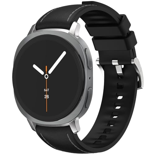 Samsung Galaxy Watch 8 40mm 44mm�p���U�[�o���h ���ԂȂ� �\�t�g�X�g���b�v Galaxy Watch 8 Classic 46mm (2025) �j�����p (�u���b�N)