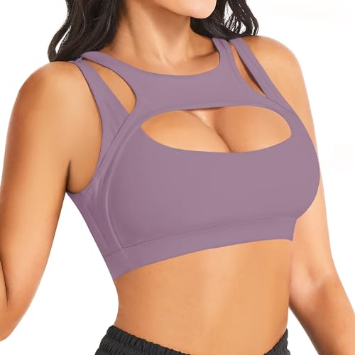 Image of Betaven Push up Sports Bra for Women Sexy Hollow Crop Tops with Removable Cups Workout Fitness Yoga Bra Medium Support
