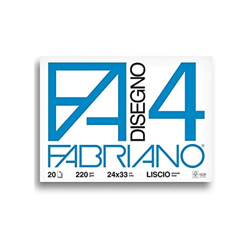 BLOCO DE PAPEL FABRIANO 4L LISCIO 20 FOLHAS 220g/m2 24x33cm