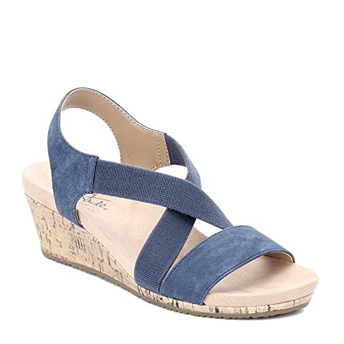 LifeStride womens Mexico Wedge Sandal, Navy, 8.5 Wide US
