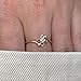 icedout 0.20 Ct Round Diamond Unique Flower Design Bypass Stacking Cluster Minimalist Wedding Engagement Ring For Women 14K Yellow Gold Plated 925 Sterling Silver Handmade Anniversary Jewelry