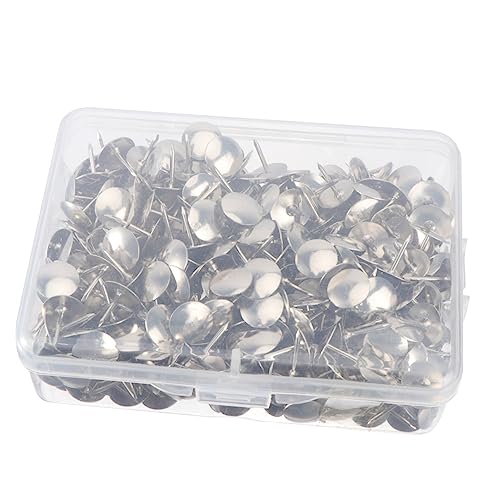 Operitacx 500 Piezas alfiler de Oficina chinchetas Transparentes Pin Mapa tableros Tablero de Corcho Manos alfiler de Mapa Pasador Plano chincheta de Hierro Pasador de uñas Planchar Silver