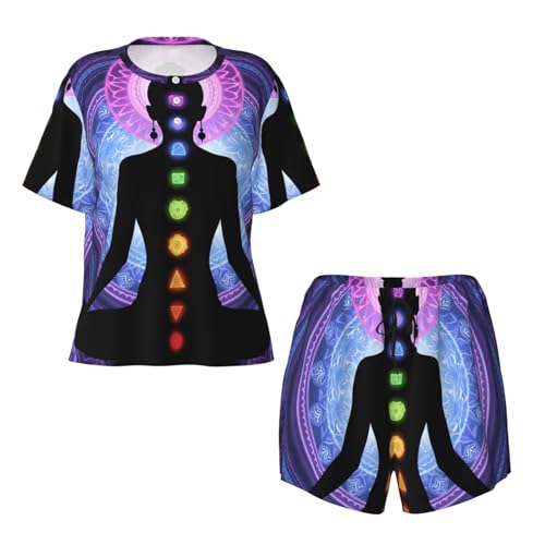 Women's Button Up Pajamas, Adult T-Shirt and Trousers Separate4