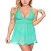 Biancheria da notte da donna Lingerie da notte prospettiva Halter abito da notte donna, Verde menta, XXL