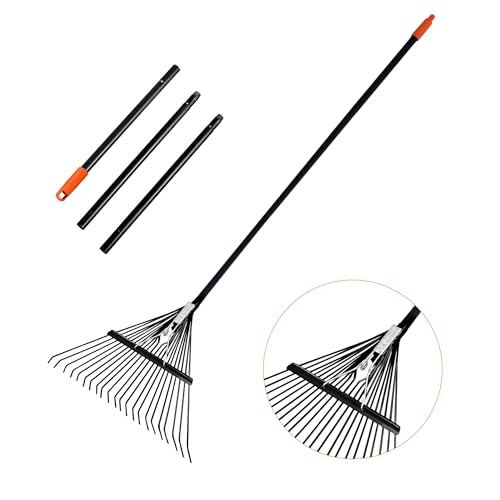 Rake for Leaves,22.8' Wide Gardening Leaf Rake for Lawns