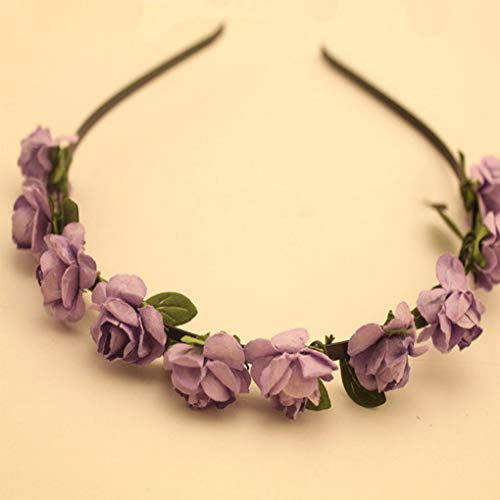 Rekkle Frauen-Mädchen-Blumen-Crown Festival Stirnband-Hochzeit Mädchen-Blume Hairband Garland Blumenhaarreif Zubehör Cover