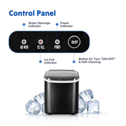 Fabricadora de Hielo Portátil 9 Cubos 26 lbs por Día Negra miniatura 5