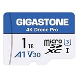 GIGASTONE MicroSD-Karte 1 TB 4K Drohne Pro, MicroSDXC für Wyze Cam, Sicherheitskamera, DJI Drohne oder Action-Kamera, 4K Videoaufnahme, UHS-I U3 A1 V30, 150 MB/s, mit Adapter