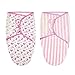Vicloon Pucksack Baby, 2er Pack (3-5 Monate) L Wickel-Decke aus 100% Bio-Baumwolle, Sicherheit, Universal Verstellbare, Puckschlafsack für Säuglinge Babys Neugeborene - Rosa …