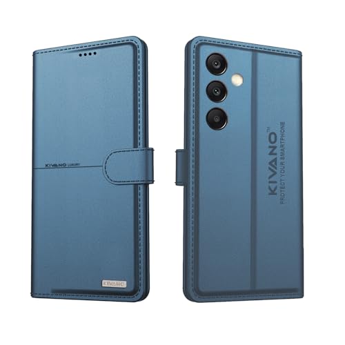 Image of Compatible with Samsung Galaxy M35 5G Flip Cover | Leather Finish | Inside Pockets & Inbuilt Stand | Shockproof Wallet Style Magnetic Closure Back Cover Case